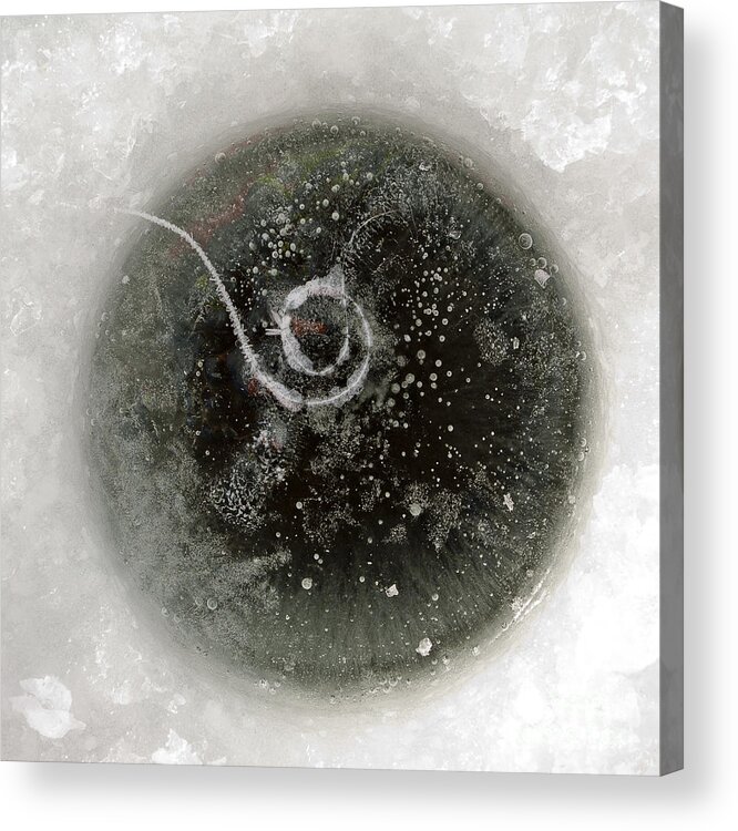Ice Acrylic Print featuring the photograph Ice fishing hole by Steven Ralser