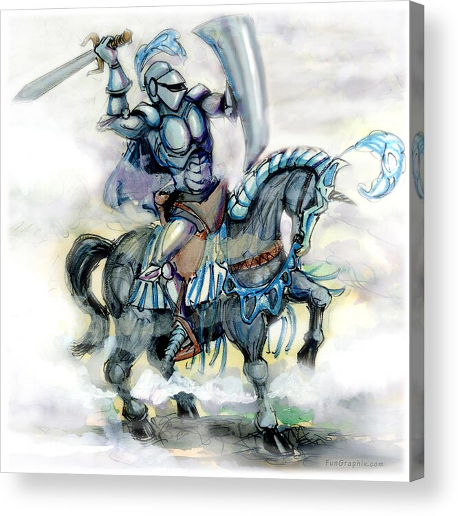 Knight Acrylic Print featuring the digital art Knight by Kevin Middleton