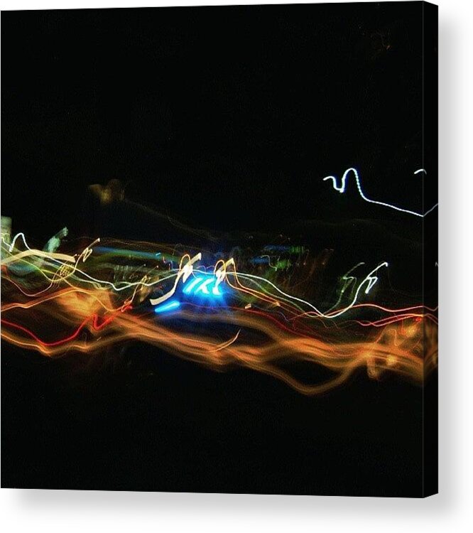 Urban Acrylic Print featuring the photograph #longexposure #motionblur #light #night #1 by Joe Giampaoli
