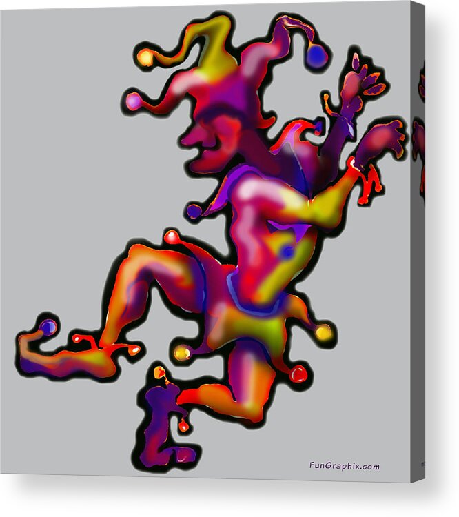 Mardi Gras Acrylic Print featuring the digital art Mardi Gras Jester #1 by Kevin Middleton