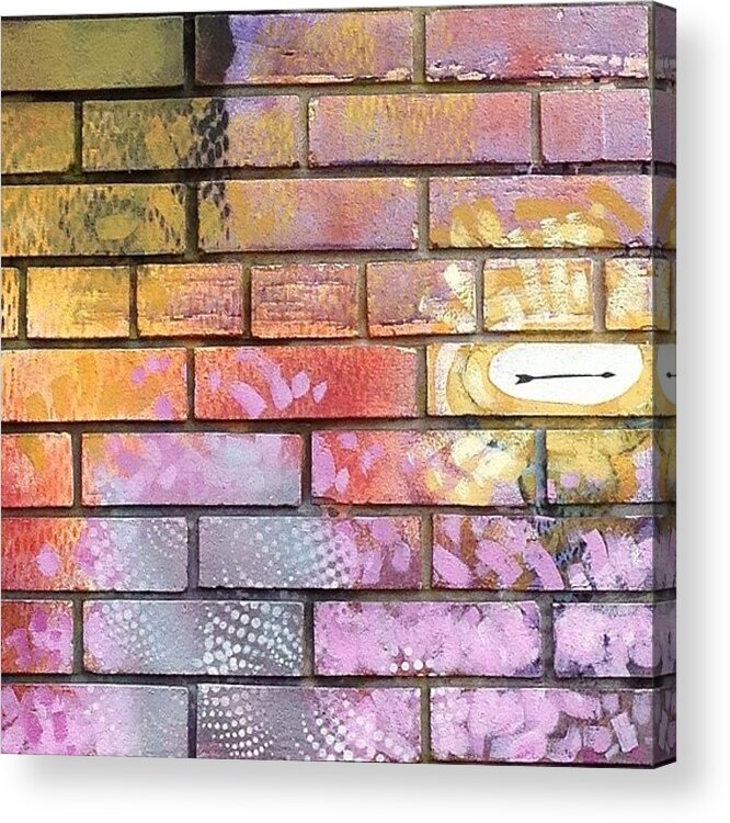 Wallart Acrylic Print featuring the photograph Painted Brick #1 by Julie Gebhardt