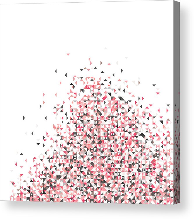 Pixel Acrylic Print featuring the digital art Pink Pixels #1 by Mike Taylor