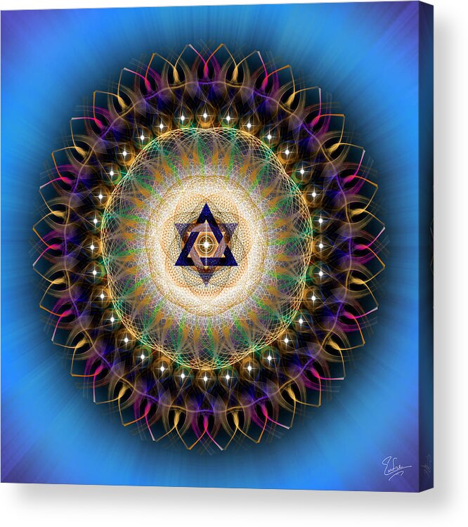 Endre Acrylic Print featuring the digital art Sacred Geometry 356 #1 by Endre Balogh
