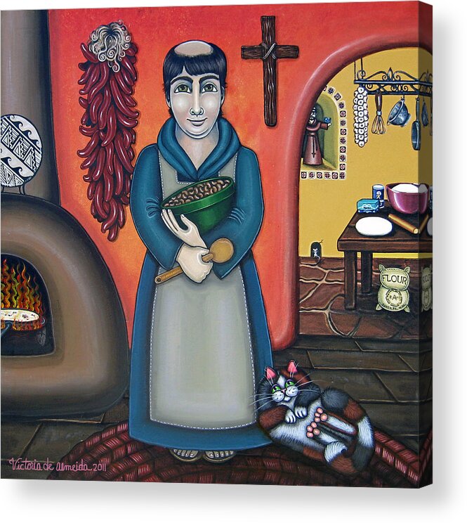 San Pascual Acrylic Print featuring the painting San Pascuals Kitchen by Victoria De Almeida
