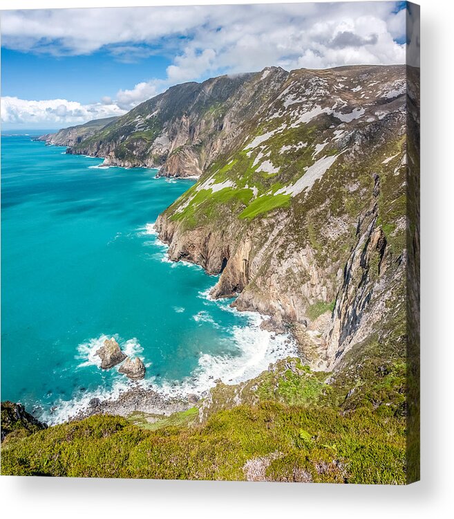 Ireland Acrylic Print featuring the photograph Slieve League in Donegal Ireland #1 by Pierre Leclerc Photography
