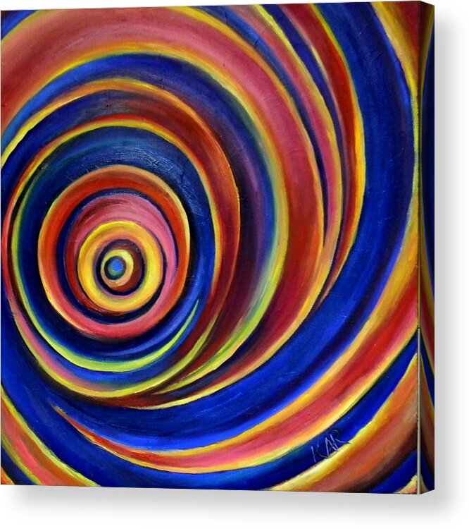 Spiral Acrylic Print featuring the painting Spirals #1 by Art by Kar