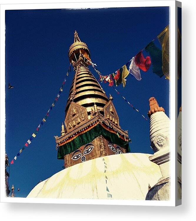 Beautiful Acrylic Print featuring the photograph Stupa Swayambhunath #1 by Raimond Klavins