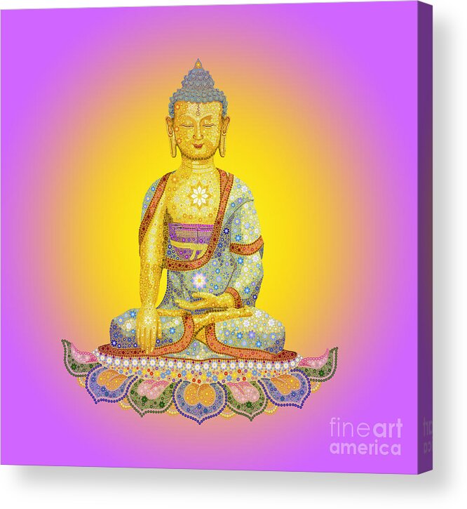 Buddha Acrylic Print featuring the digital art Sun Buddha #2 by Tim Gainey