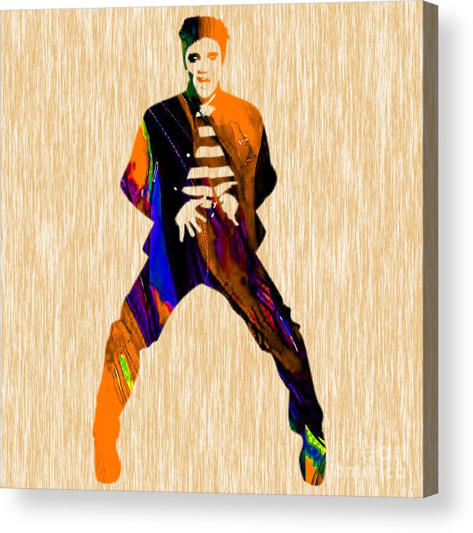 Elvis Art Acrylic Print featuring the mixed media Elvis Presley #4 by Marvin Blaine
