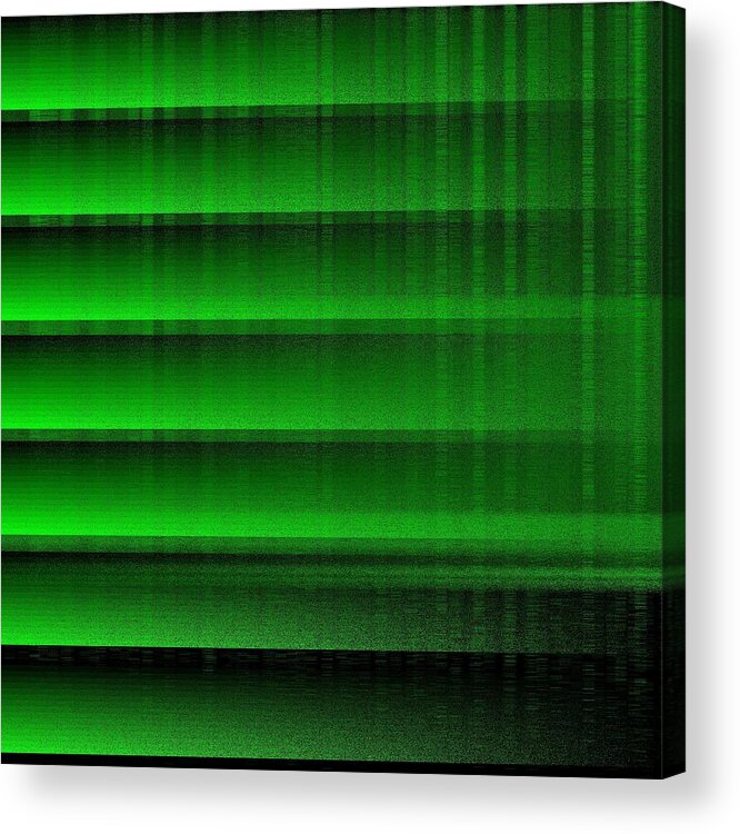 Green 16 Shades Abstract Algorithm Digital Rithmart Acrylic Print featuring the digital art 16shades.4 by Gareth Lewis