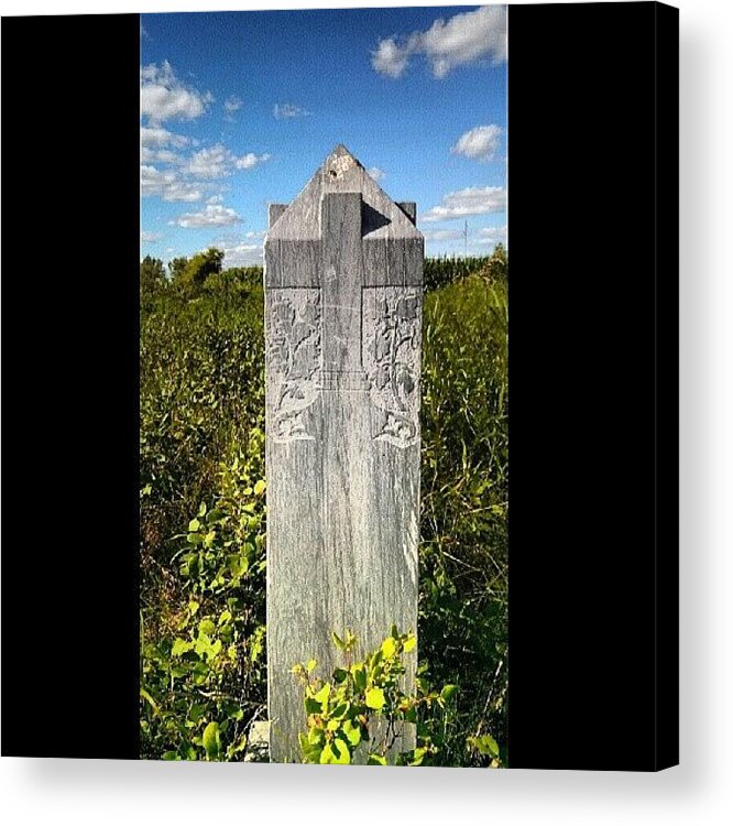 Cemetery Acrylic Print featuring the photograph 1800's Tombstone by Aaron Kremer