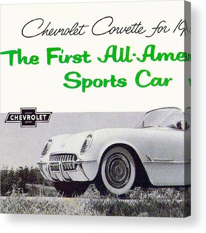 1954 Acrylic Print featuring the photograph #1954 #chevrolet #corvette #1954 by Zipquote Com