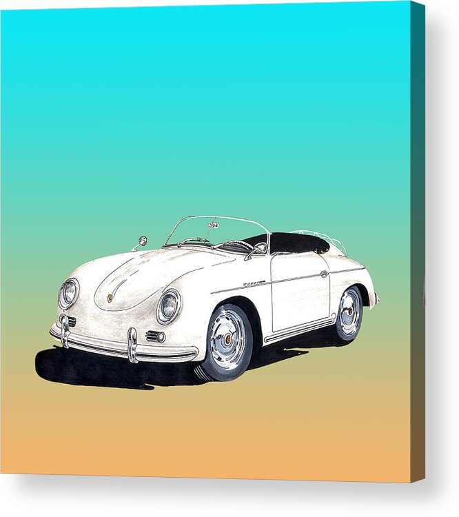Porsche Speedster Acrylic Print featuring the painting 1959 Porsche Speedster by Jack Pumphrey