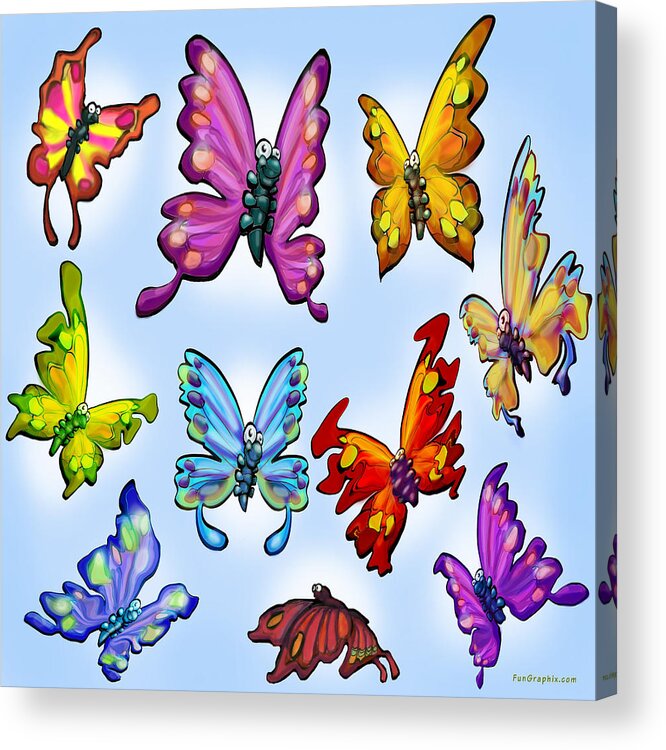 Butterfly Acrylic Print featuring the digital art Butterflies by Kevin Middleton