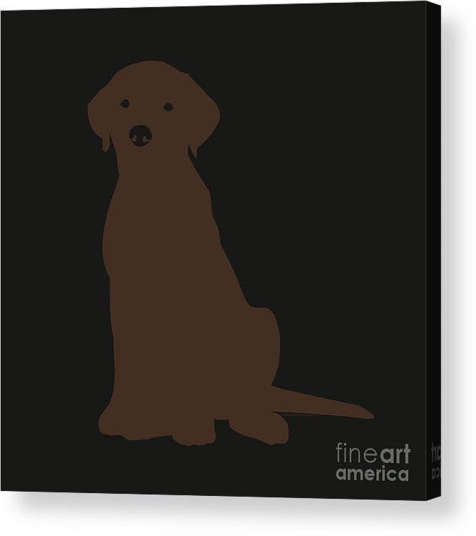 Lab Acrylic Print featuring the digital art Chocolate Labrador #2 by Elizabeth Harshman