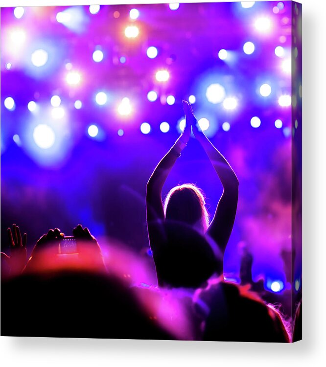 Rock Music Acrylic Print featuring the photograph Concert Crowd #2 by Alenpopov