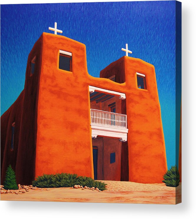 Church Acrylic Print featuring the painting El Corazon Sagrado by Cheryl Fecht