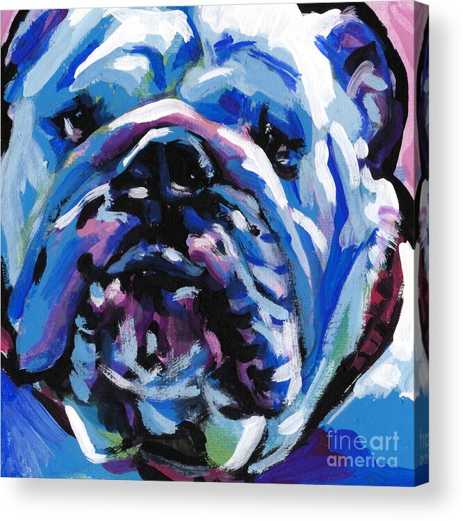 Bulldog Acrylic Print featuring the painting Full of Bull #2 by Lea S