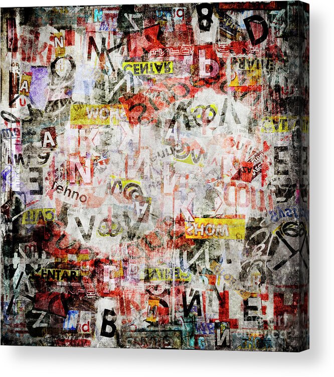 Grunge Acrylic Print featuring the digital art Grunge textured background by Jelena Jovanovic