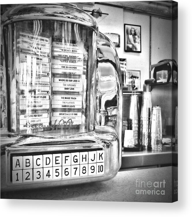 Mini-jukebox Acrylic Print featuring the photograph Name That Tune #2 by Peggy Hughes