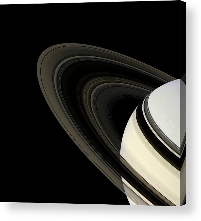 Pandora Acrylic Print featuring the photograph Saturn's Rings #2 by Nasa/jpl/ssi/science Photo Library