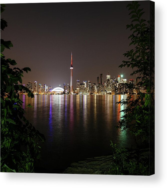 Toronto Acrylic Print featuring the photograph Toronto Skyline at Night by Laura Tucker