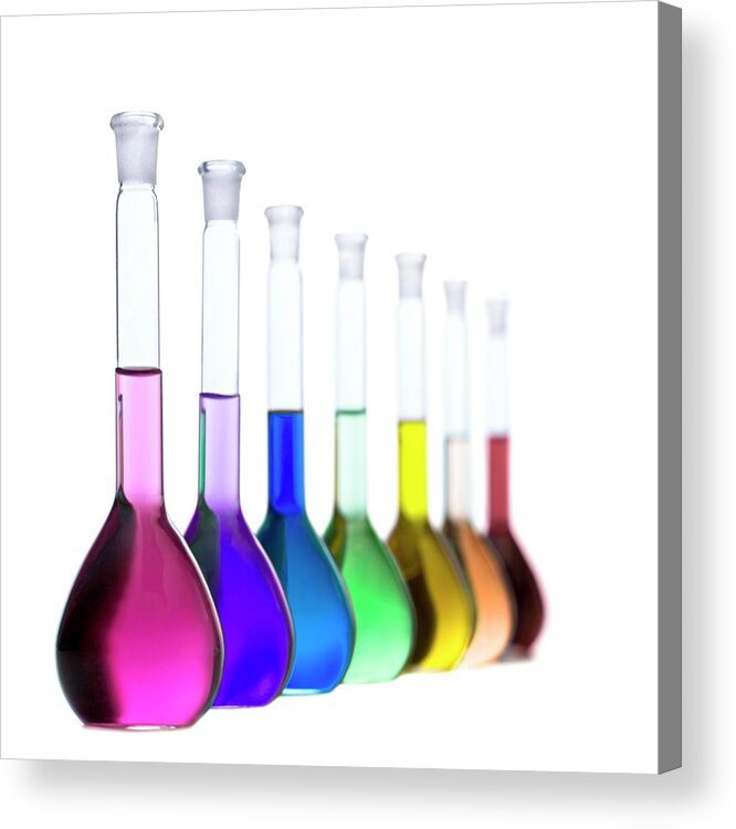Aqueous Solution Acrylic Print featuring the photograph Transition Element Salts In Solution #2 by Science Photo Library