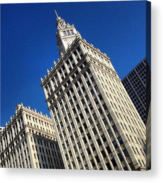 City Acrylic Print featuring the photograph Wrigley Building- Chicago #2 by Mike Maher
