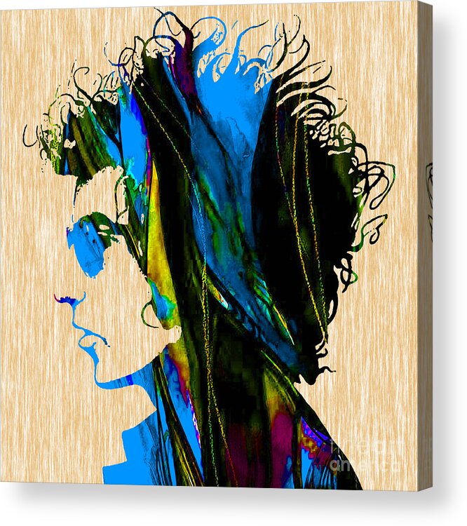Bob Dylan Art Acrylic Print featuring the mixed media Bob Dylan #22 by Marvin Blaine
