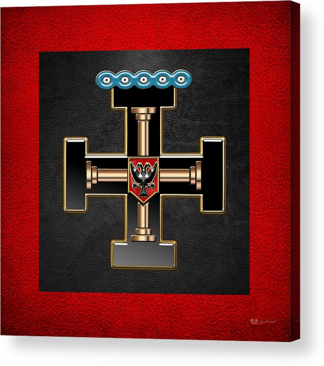 'ancient Brotherhoods' Collection By Serge Averbukh Acrylic Print featuring the digital art 27th Degree Mason - Knight of the Sun or Prince Adept Masonic Jewel by Serge Averbukh