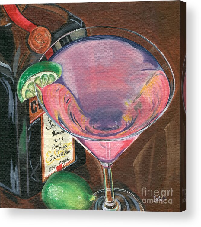 Martini Acrylic Print featuring the painting Cosmo Martini by Debbie DeWitt