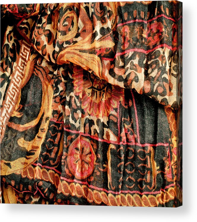 African Acrylic Print featuring the photograph Floral fabric #3 by Tom Gowanlock