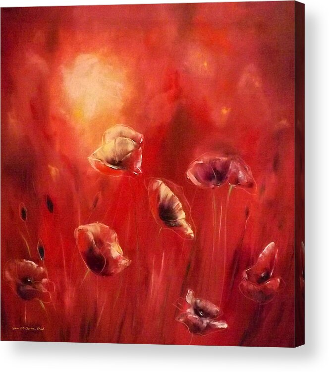 Flowers Acrylic Print featuring the painting Poppies by Gina De Gorna