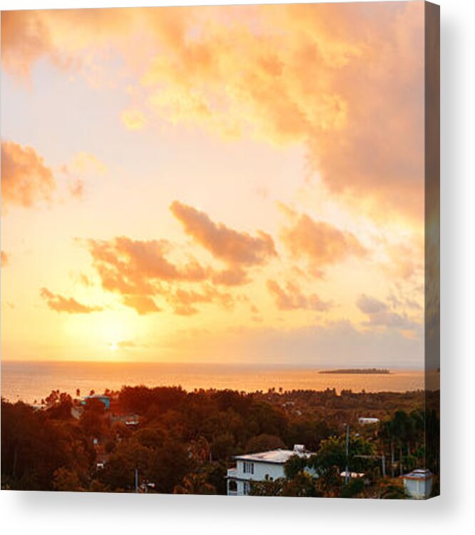 Puerto Rico Acrylic Print featuring the photograph San Juan sunrise #3 by Songquan Deng