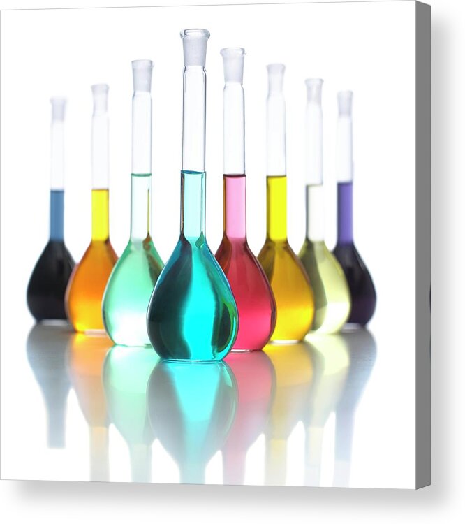Transition Acrylic Print featuring the photograph Transition Element Salts In Solution #3 by Science Photo Library