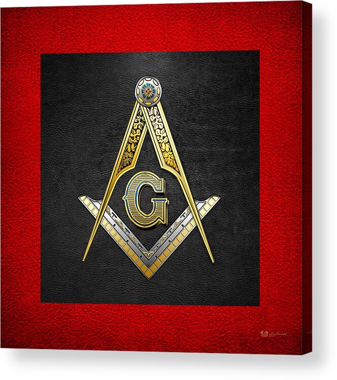 'ancient Brotherhoods' Collection By Serge Averbukh Acrylic Print featuring the digital art 3rd Degree Mason - Master Mason Masonic Jewel by Serge Averbukh