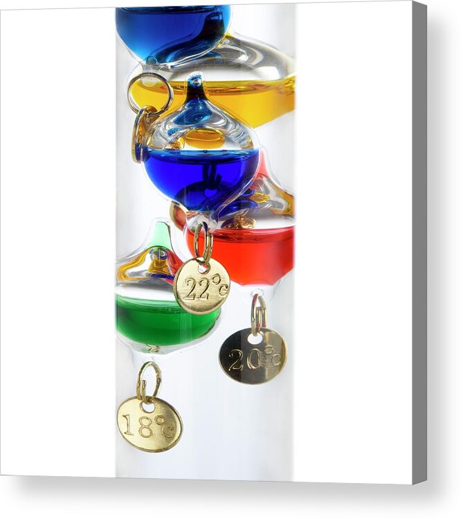 Buoyancy Acrylic Print featuring the photograph Galileo Thermometer #4 by Science Photo Library