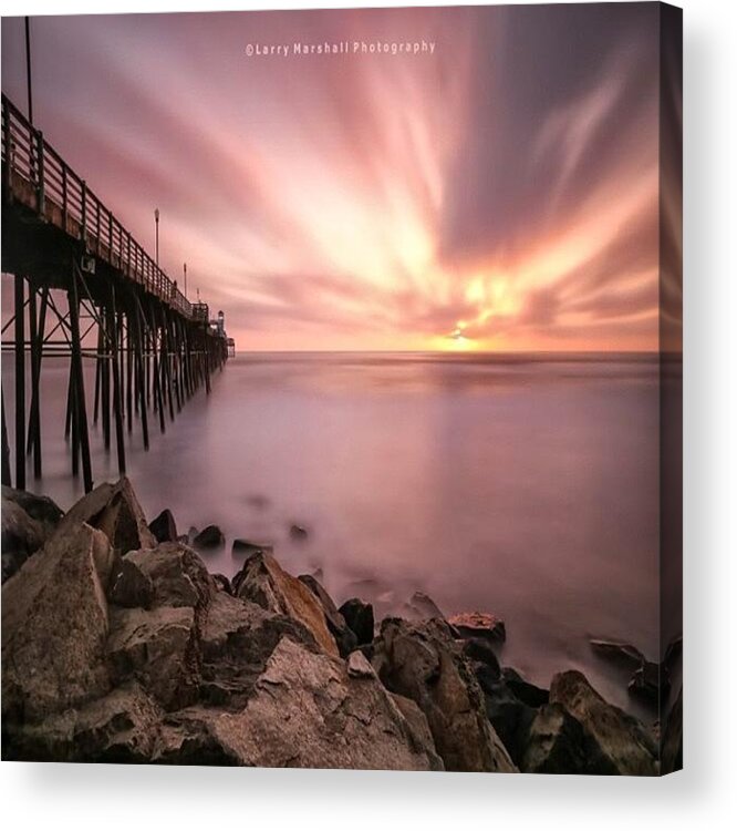  Acrylic Print featuring the photograph Long Exposure Sunset At The Oceanside by Larry Marshall