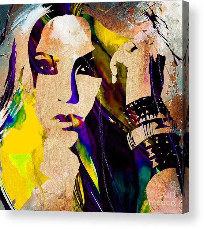 Shakira Acrylic Print featuring the mixed media Shakira Collection #6 by Marvin Blaine