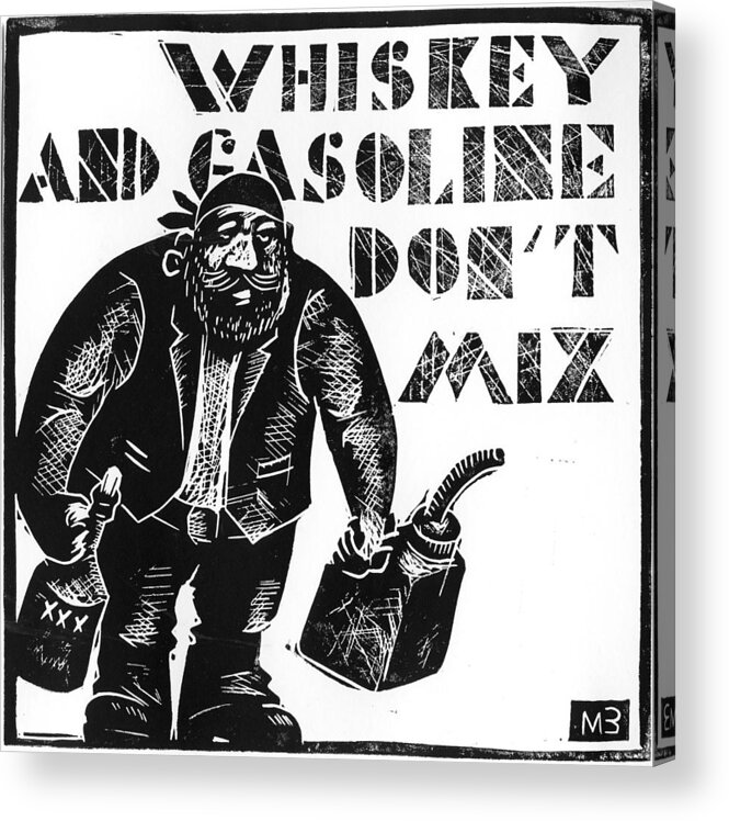 Whiskey Acrylic Print featuring the drawing American proverbs #19 by Mikhail Zarovny
