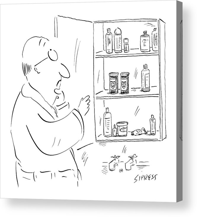 Medical Problems
Therapy Valium Prozac
(man Looking In Medicine Cabinet Acrylic Print featuring the drawing New Yorker June 5th, 2006 by David Sipress