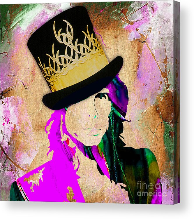 Steven Tyler Acrylic Print featuring the mixed media Steven Tyler Collection #6 by Marvin Blaine