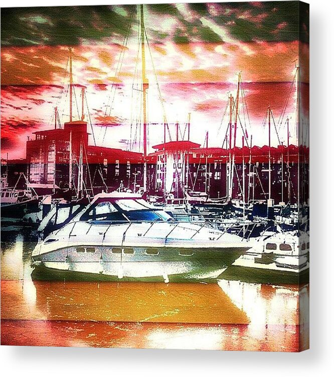 Beautiful Acrylic Print featuring the photograph A Boat In Kingston Upon Hull Marina by Chris Drake