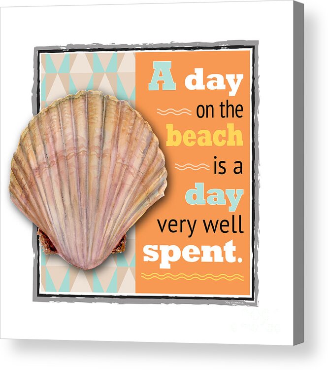 Scallop Acrylic Print featuring the digital art A day on the beach is a day very well spent. by Amy Kirkpatrick