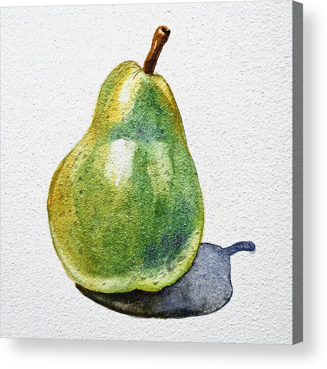 Agriculture Acrylic Print featuring the painting A Pear by Irina Sztukowski