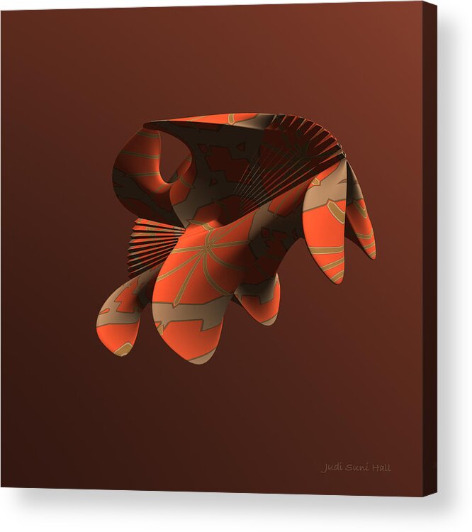 Orange Abstract Acrylic Print featuring the digital art Abstract 351 by Judi Suni Hall