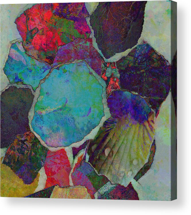 Abstract Abstracts Acrylic Print featuring the mixed media Abstract Art Torn Collage by Ann Powell