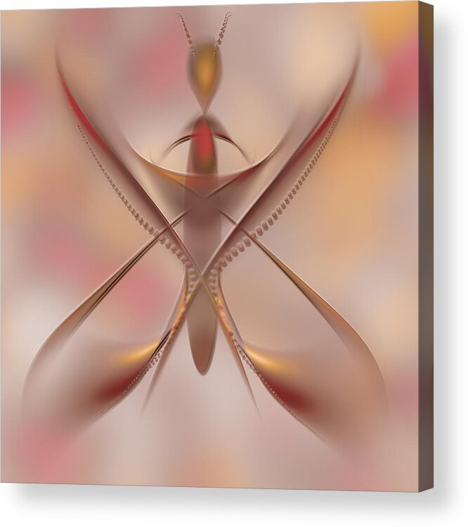 Abstract Butterfly Acrylic Print featuring the painting Abstract Butterfly digital Painting by Georgeta Blanaru