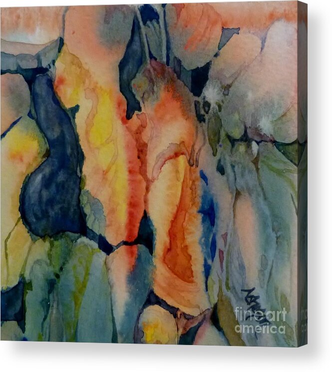  Acrylic Print featuring the painting Abstract Cave 2 by Donna Acheson-Juillet