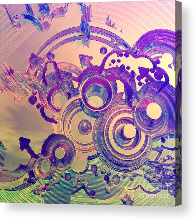 Abstract Acrylic Print featuring the digital art Abstract Impressions by Phil Perkins
